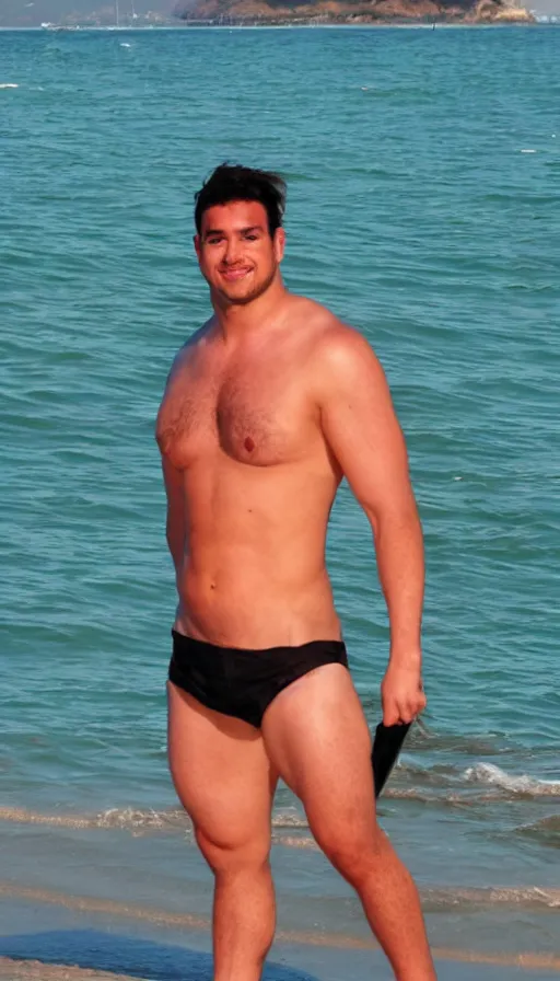 Image similar to bara character at beach