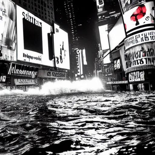 Image similar to photo of times square submerged underwater