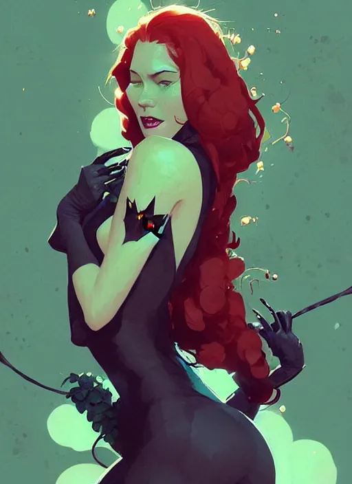 Prompt: highly detailed portrait of poison ivy and batman, magnificent, photographic realistic background, by atey ghailan, by greg rutkowski, by greg tocchini, by james gilleard, by joe fenton, by kaethe butcher, trending on instagram, award winning details