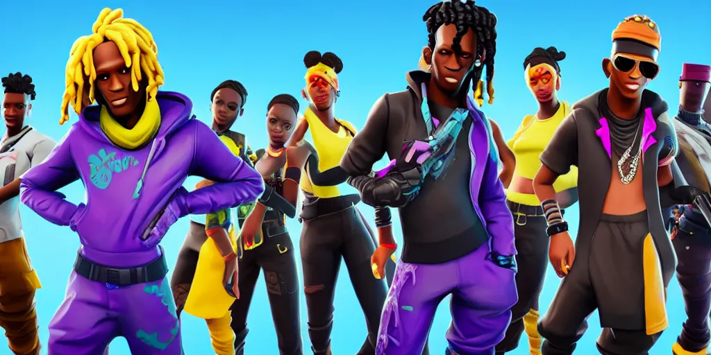 Prompt: young thug, in fortnite