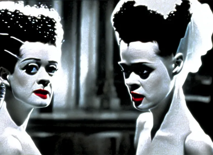 Image similar to bride of frankenstein ( 1 9 3 5 ) as a teen, still from john hughes movie sixteen candles