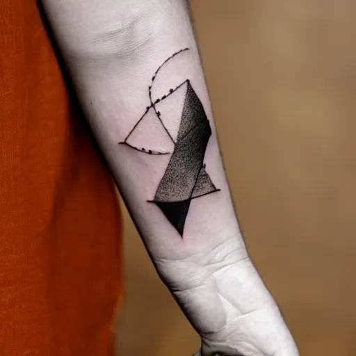 Image similar to handpoke tattoo of a black and white abstraction, stick poke, lineart