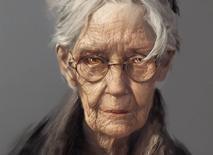 Image similar to the look of an elderly person 4 1 6 0 by greg rutkowski and ernt haeckel, vivid colour, trending on artstation