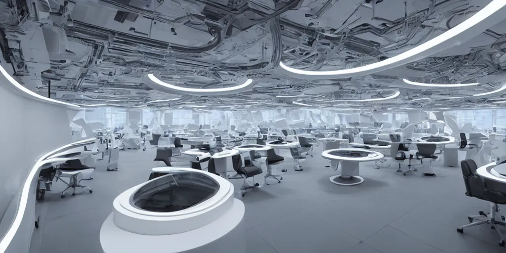 Image similar to stunning futuristic AI lab