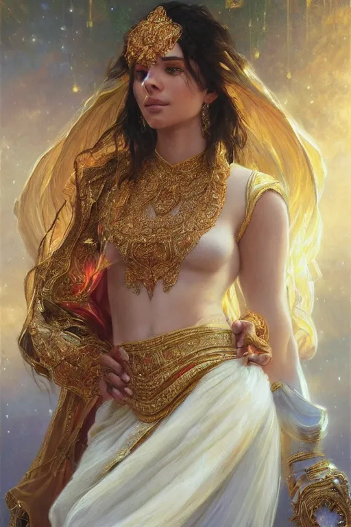 Prompt: ashtar sheeram portrait, detailed, 8 k, trending on artstation, smooth, sharp focus artwork by mark arian, artgerm, mark keathley, greg rutkowski and alphonse mucha