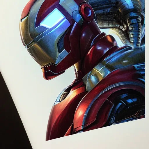 Image similar to iron man fused with a symbiote | slimey black goo | cinematic lighting | award - winning | closeup portrait | by donato giancola and mandy jurgens and charlie bowater | featured on artstation | pencil sketch | sci - fi alien