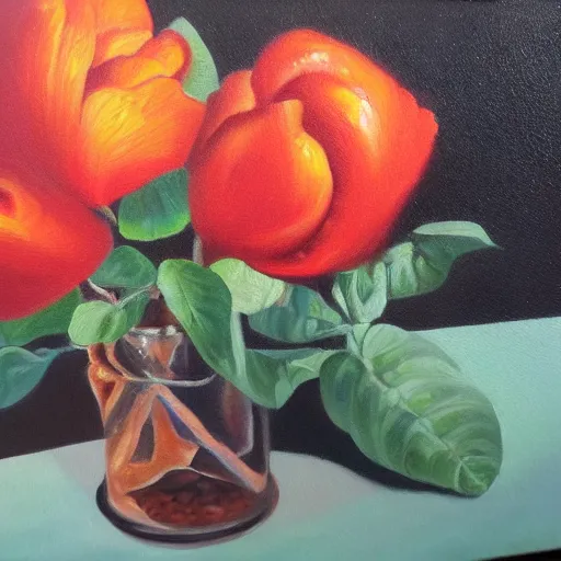 Image similar to remembering last year, oil painting