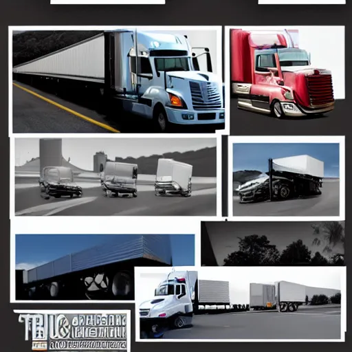 Prompt: graphic design moodboard for a trucking company