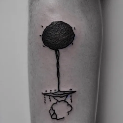 Image similar to handpoke tattoo of a black and white children's drawing, stick poke, lineart