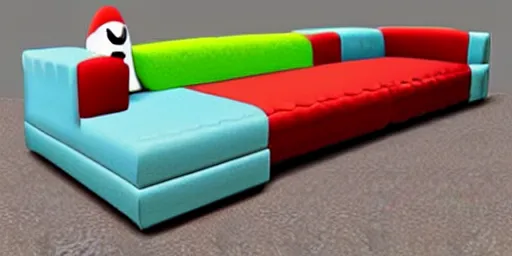 Image similar to Super Mario-shaped couch