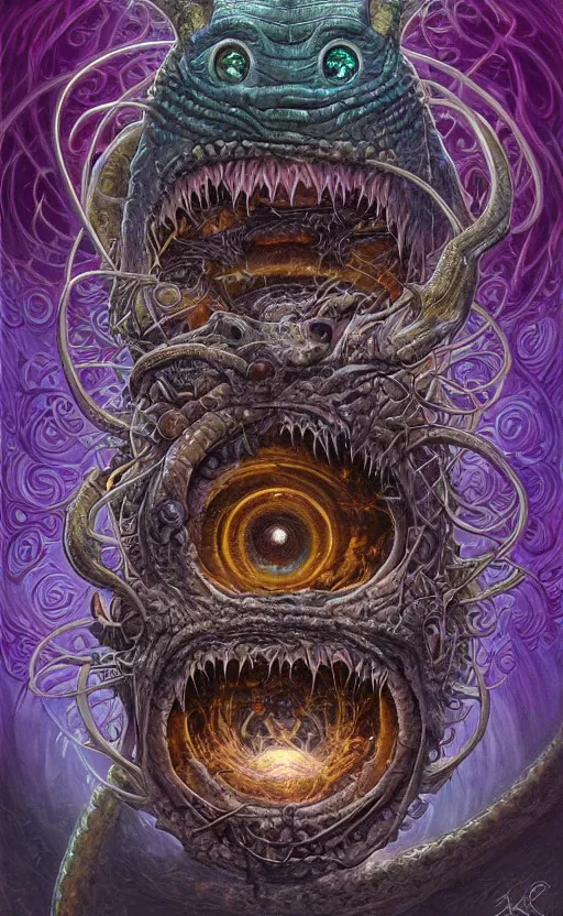 Image similar to angler fish glowing reptile eyes, shamanic poster lsd art, intricate, elegant, highly detailed, centered, digital painting, artstation, concept art, smooth, sharp focus, illustration, artgerm, tomasz alen kopera, peter mohrbacher, donato giancola, joseph christian leyendecker, wlop, frank frazetta