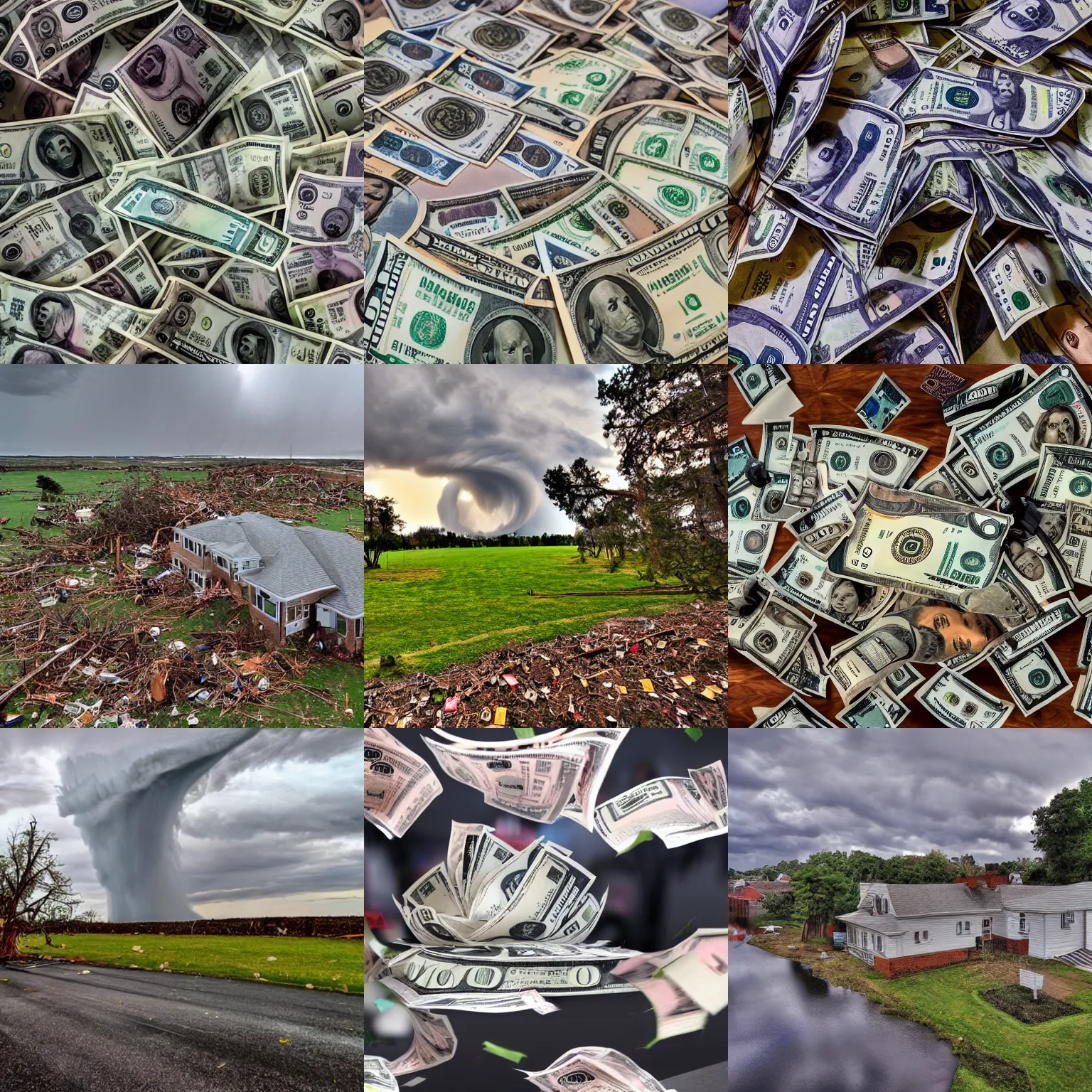 Prompt: <picture quality=hd+ mode='attention grabbing'>a tornado of cash</picture>