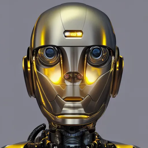 Prompt: centered portrait of a mechanical robot, sci fi character concept, science fiction, futuristic, medium shot, symmetrical face, elegant pose, illustration, slender, cinematic lighting, hyperdetailed, cgsociety, 8k, high resolution, single face, insanely detailed and intricate, octane render, golden ratio, vfx, postprocessing,