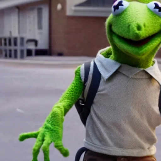 Image similar to Kermit the frog, from Netlfix show Stranger Things.