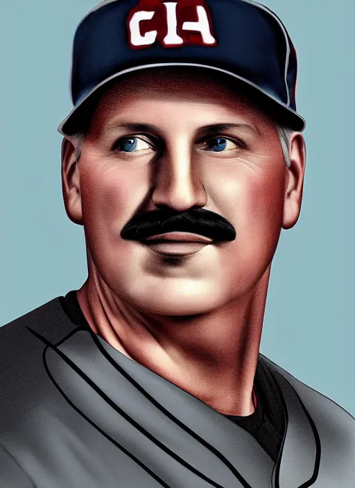 Image similar to digital portrait of a famous baseball player looking like alexander lukashenko, photo realism