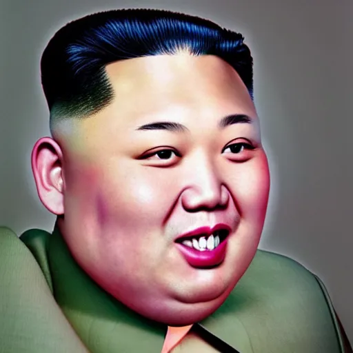 Prompt: A realistic portrait of the love child of Kim Jong Un and Dennis Rodman, by Martin Schoeller