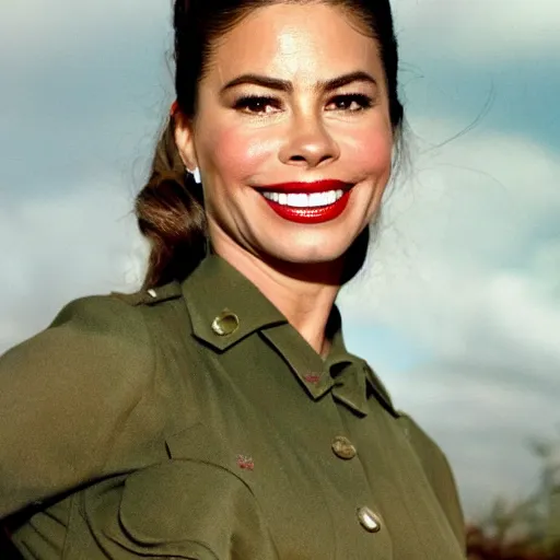 Prompt: sofia vergara in ww 2