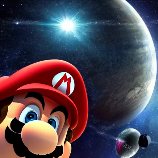 Image similar to mario in interstellar