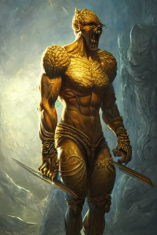 Prompt: ultra realist soft painting of a single Berserker, very intricate details, golden ratio, volumetric rainbow lighting, reflections, refractions, symmetry accurate anatomy features, fantasy background, unreal render, Boris Vallejo artstyle