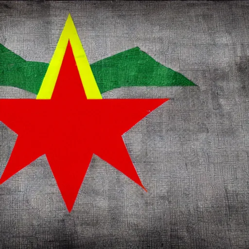 Prompt: the kurdish flag in the communist version