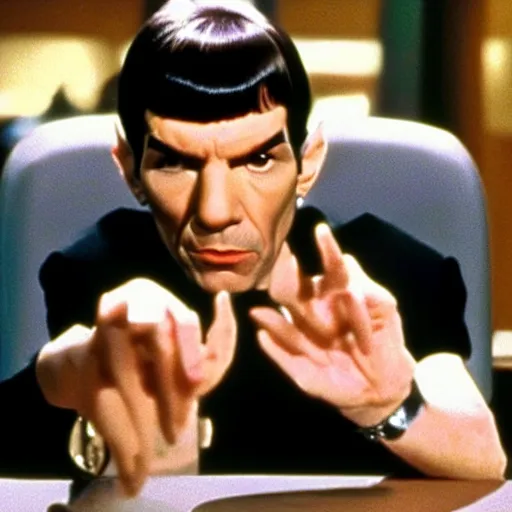 Image similar to mr spock in pulp fiction , 1997