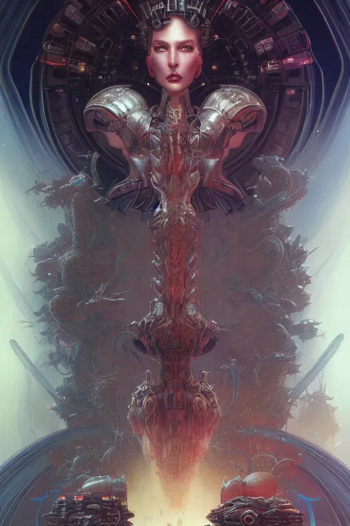 Image similar to gemini fantasy character portrait, ultra realistic, wide angle, intricate details, blade runner artifacts, highly detailed by peter mohrbacher, wayne barlowe, boris vallejo, hajime sorayama aaron horkey, gaston bussiere, craig mullins