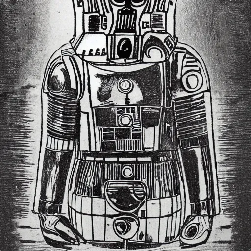 Image similar to drawing of c - 3 p 0 by leonardo da vinci