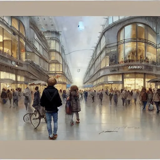 Prompt: (((2030s Interior of a Samsung Microsoft Apple flagship store muted colors.))) by Jean-Baptiste Monge !!!!!!!!!!!!!!!!!!!!!!!!!!!