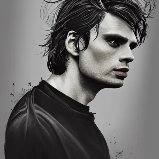Prompt: A man who looks like a mixture between Cillian Murphy and Sebastian Stan, wearing black tshirt, scifi, highly detailed portrait, digital painting, artstation, concept art, smooth, sharp foccus ilustration, Artstation HQ
