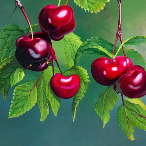 Image similar to Cherry explosion, realistic explosion, cherries exploding