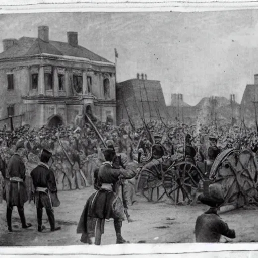 Image similar to taking a selfie during the civil war, crowded with soldiers, cannons in background