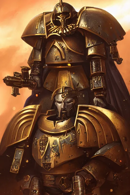 Image similar to armor portrait heros warhammer 4 0 k horus heresy fanart - the primarchs emperor by johannes helgeson animated with vfx concept artist & illustrator global illumination ray tracing hdr fanart arstation zbrush central hardmesh 8 k octane renderer comics stylized