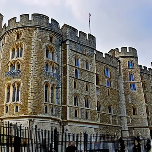 Prompt: windsor castle on fire