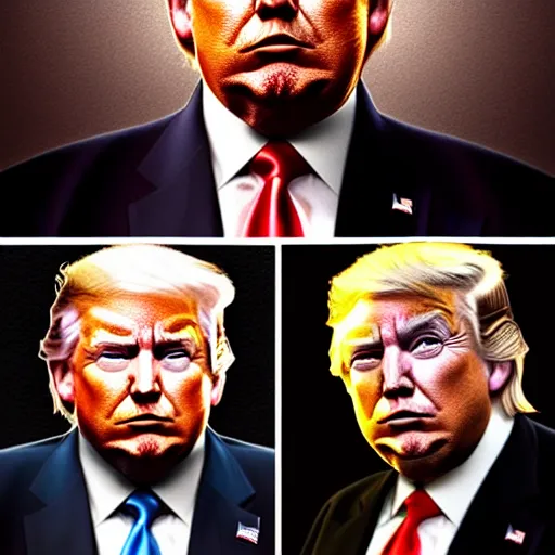 Image similar to A combination of Ron Jeremy's and Donald Trump's and Joe Biden's faces as President of Unites States of America, USA, western, D&D, fantasy, intricate, elegant, highly detailed, digital painting, artstation, concept art, matte, sharp focus, illustration, art by Artgerm and Greg Rutkowski and Alphonse Mucha