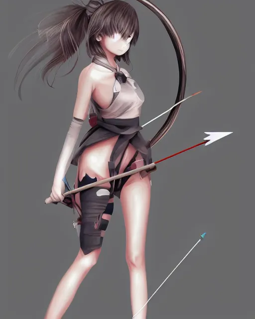 anime girl with a bow and arrow