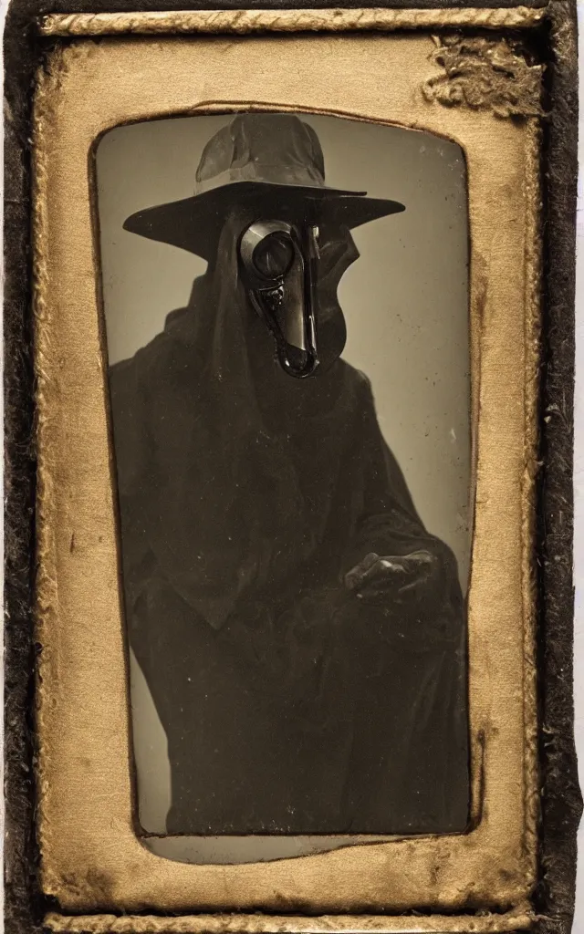 Prompt: portrait of a creepy victorian plague doctor, daguerreotype, studio lighting, hyperrealistic, ultra detailed