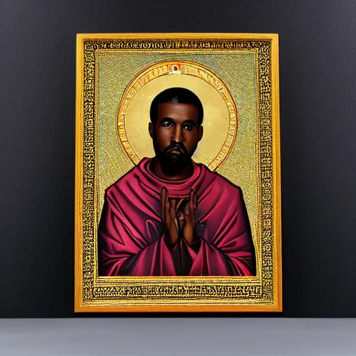 Image similar to saint kanye west byzantine roman vatican art