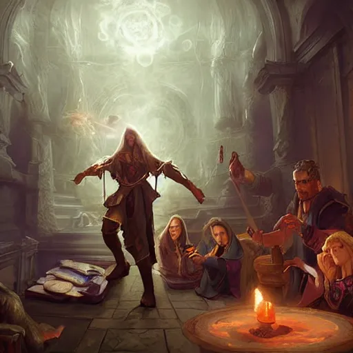 Prompt: a doctor using magic to heal patients in the baroque era, hearthstone art style, epic fantasy style art by Craig Mullins, fantasy epic digital art, epic fantasy card game art by Greg Rutkowski