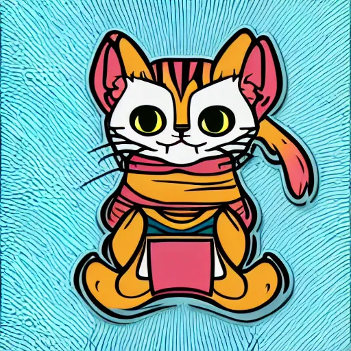 Image similar to Evil emperor kitten, sticker, highly detailed, colorful, illustration, smooth and clean vector curves, no jagged lines, vector art, smooth