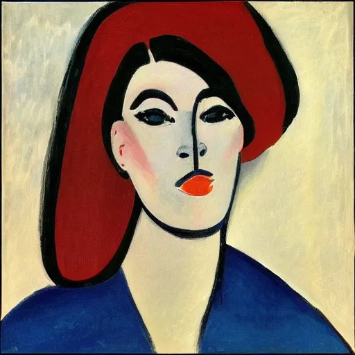 Image similar to woman face style of Matisse