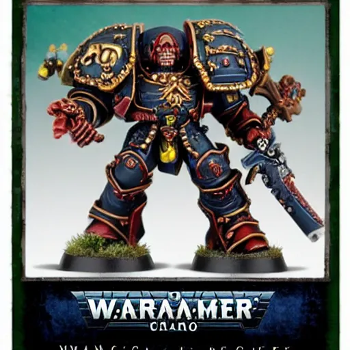 Prompt: warhammer 4 0 k chaos marine ron desantis