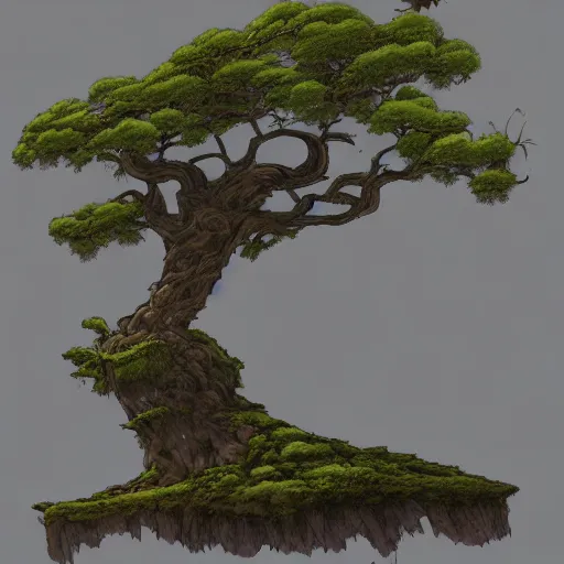 Image similar to an ancient tree, on the house, trending on artstation, hiroaki tsutsumi style