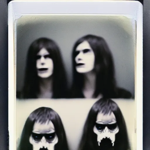 Image similar to the imitators, creepy, horror, uncanny, polaroid, 1 9 7 0 s