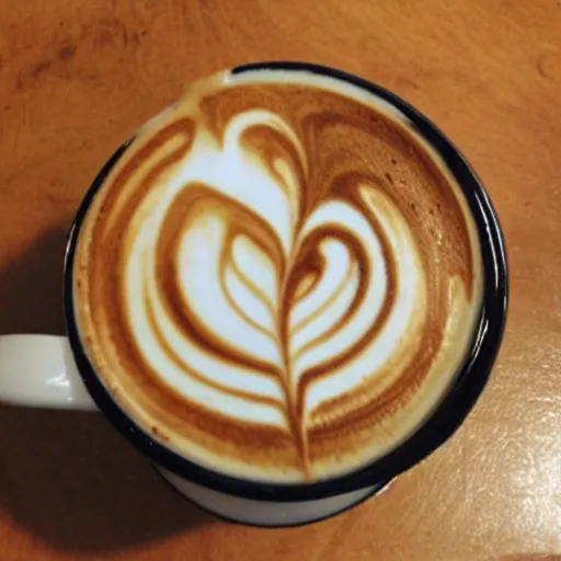 Prompt: latte art on fire