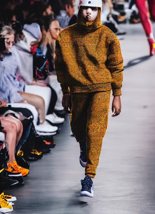 Image similar to hyperrealistic and heavy detailed air jordan runway show of maggie simpson, leica sl 2 5 0 mm, vivid color, high quality, high textured, real life