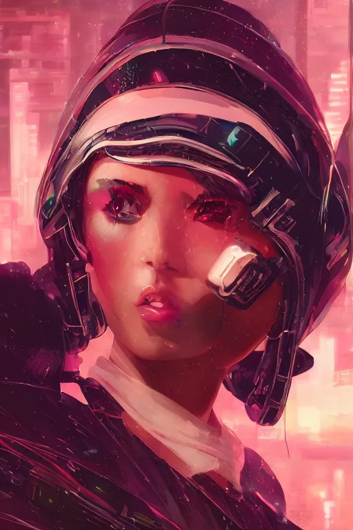 Image similar to portrait futuristic Ninja Girl, in future cyberpunk tokyo rooftop , ssci-fi, fantasy, intricate, very very beautiful, elegant, neon light, highly detailed, digital painting, artstation, concept art, smooth, sharp focus, illustration, art by WLOP and tian zi and alphonse mucha