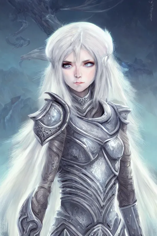 Image similar to portrait knights of zodiac girl, matt white ice color armor, in ruined agora of athens sunrise, ssci - fi and fantasy, intricate and very beautiful and elegant, highly detailed, digital painting, artstation, concept art, smooth and sharp focus, illustration, art by ayanamikodon