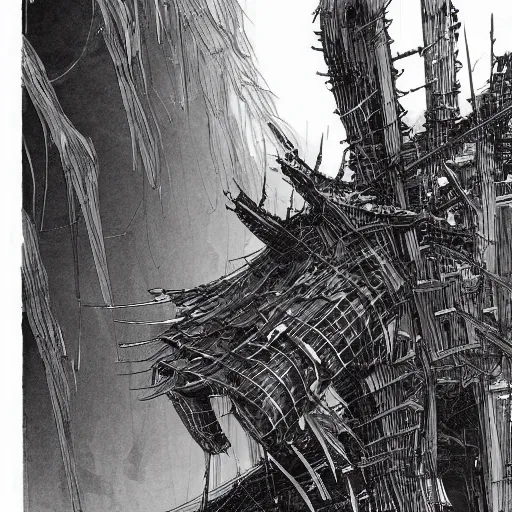 Prompt: tsutomu nihei architecture