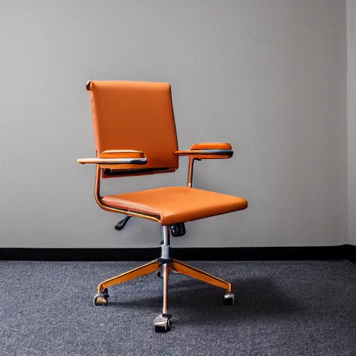 Image similar to An office chair in the style of the Golden Gate Bridge, light neutral background, professional product photography, studio lighting, auto focus, shot with a tripod, Canon EOS R5 camera | Sigma 20.0mm | f/16.0 | 1/300s shutter speed | ISO 50