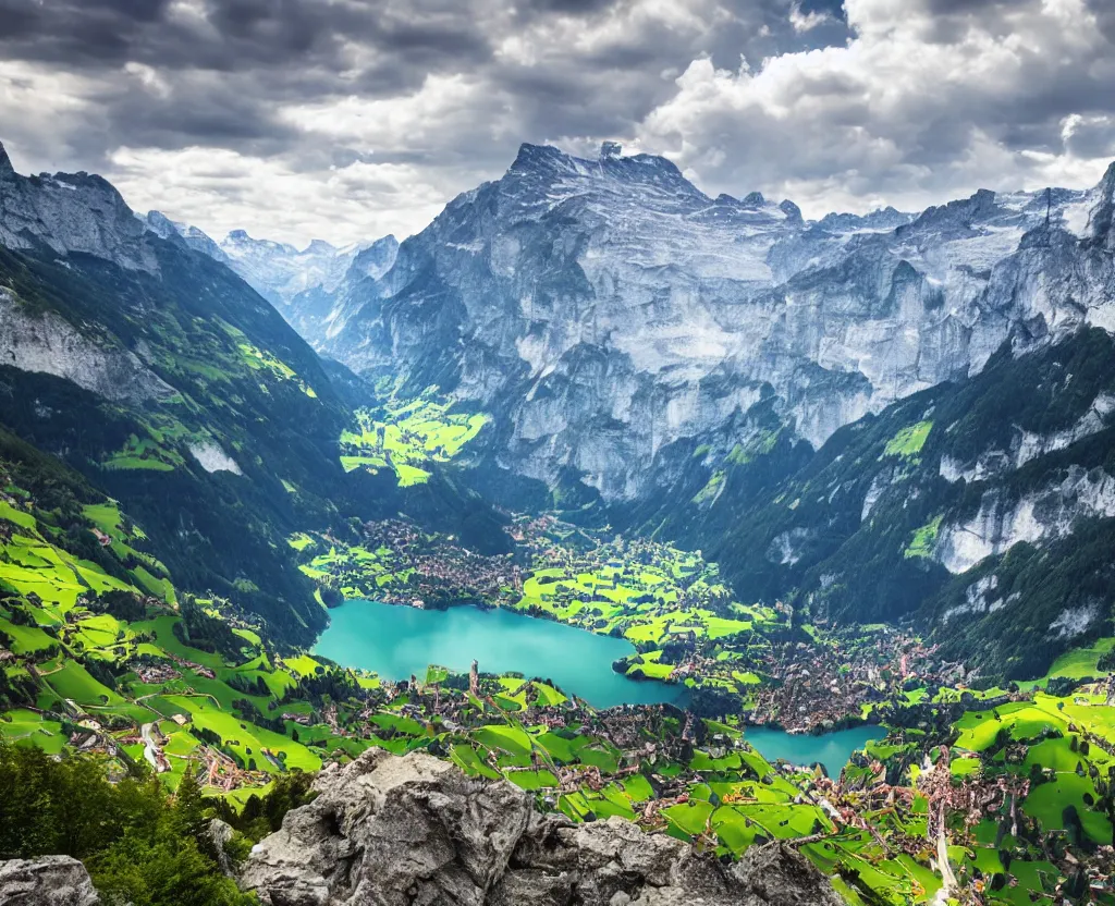 Image similar to Amazing Switzerland Landscape that are out of this world 8k